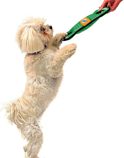 NFL Football Field DOG TOY with Squeaker. - MIAMI DOLPHINS - For Tug, Toss, and Fetch. - Tough & Durable PET TOY