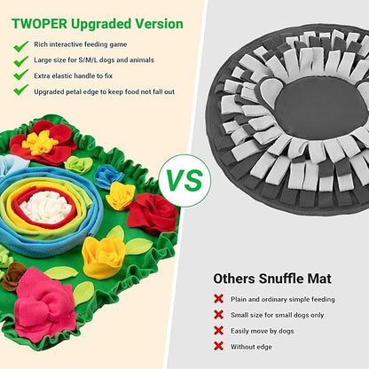 Snuffle Mat for Dogs - Interactive Dog Toys to Keep Them Busy | Dog Puzzles Slow Feeder Bowl for Puppy Treat Lick Mat