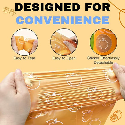 Citrus Scented Dog Poop Bags - 120 counts Orange Pet Waste Bags with Dispensers, Extra Large 13x9 Inch Leak-Proof Fragrance Bags for Dogs Walking and Cat Litter