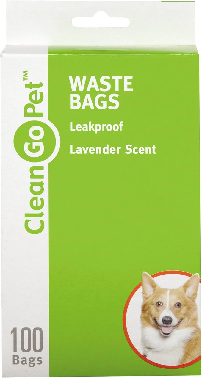 Clean Go Pet Lavender Scent Doggy Waste Bags, 100-Count, Quick-Tie Handles Poop Bags