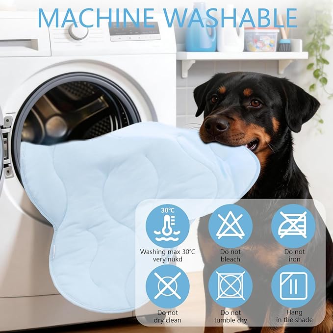 BECEMURU Dog Cooling Mat - 36" x 23" Reversible Cooling Pad for Crate, Kennel, Bed, Sofa - Machine Washable, Durable, Non-Gel - Keep Your Pet Cool and Comfortable (Cloud-L: 45" L x 30" W x 0.8" Th)