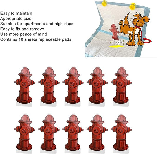 LIZEALUCKY Dog Pee Pad,10Pack Dog Pee Pad Trainer Paper Fire Hydrant Shaped Pet Diaper Pad Guide Pet Potty Guide for Dog Puppy