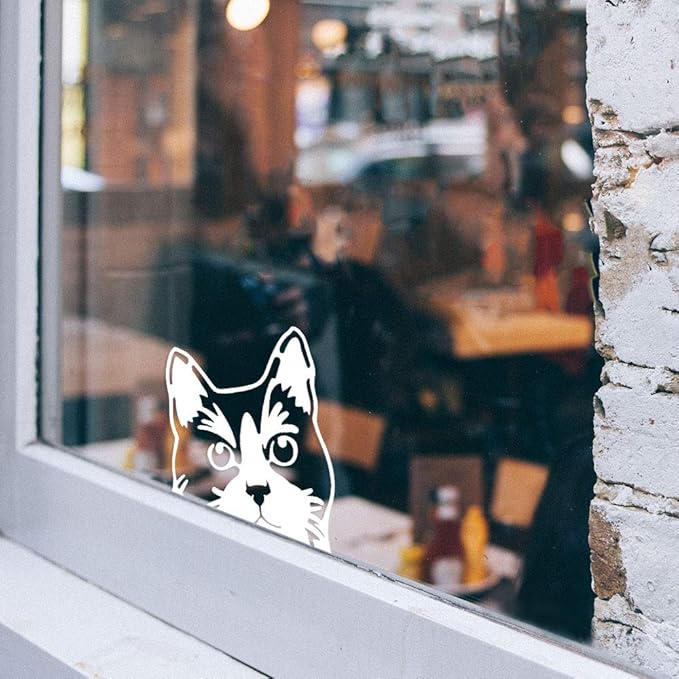 WIRESTER 6 inch Clear Vinyl Decal Sticker Decoration for Car Window (Or Any Flat Surface) - Tuxedo Cat