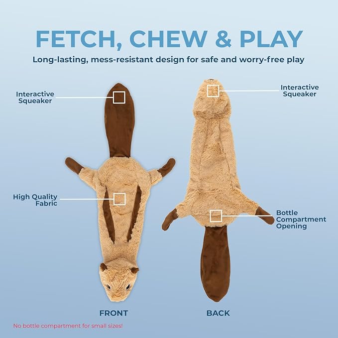 Best Pet Supplies Squeaky Dog Toys with Soft Durable Fabric for Small, Medium and Large Pets Interactive Toy for Indoor Play, Supports Active Biting and Play - Monkey, Squirrel, Small