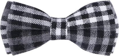 Faleela Soft &Comfy Bowtie Dog Collar,Detachable and Adjustable Bow Tie Collar,for Small Medium Large Pet (Medium (Pack of 1), Black and Whit)