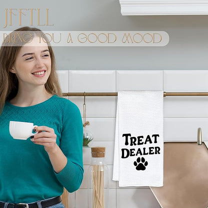 Funny Dog Kitchen Towels, Dog Mom Gifts Dish Tea Towels for Kitchen Decor, Gifts for Dogs Lovers Decorative Hand Towel for Bathroom, 16x24 Inch
