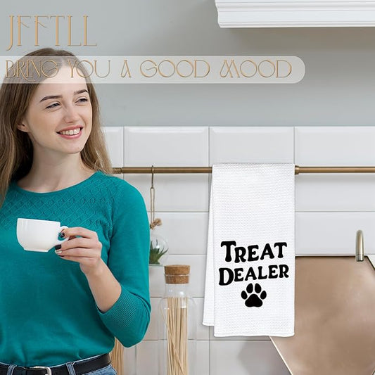 Funny Dog Kitchen Towels, Dog Mom Gifts Dish Tea Towels for Kitchen Decor, Gifts for Dogs Lovers Decorative Hand Towel for Bathroom, 16x24 Inch