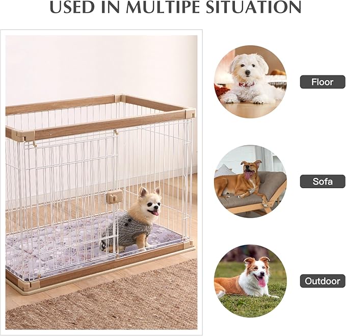 BVAGSS Reversible Dog Crate Pad, Memory Foam Pet Bed Mat, Soft Warm Machine Washable Sleeping Kennel Mattress for Small Medium Dogs XH079 (30''x20''x1.6'',Grey Paw)