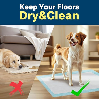 120 Count Super Absorbency Puppy Pads 22"x 22", Leakproof Quick Drying Dog Training Pee Pads, Puppy Pee Pads, Disposable Underpads Changing Pads for Baby, Puppy and Adults, 30 Count/Pack x 4 Packs