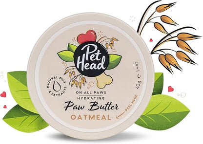Pet Head On All Paws Oatmeal Paw Butter | Soothes & Nourishes for Soft Crack-Free Paws and Noses | Paw Moisturizer Balm | Vegan | Lick-Safe | Gentle Formula for Puppies | Made in USA | 1.4 oz.