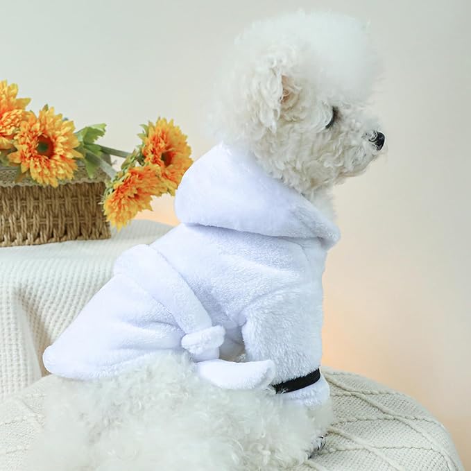 Dog Bathrobe Fast Absorbent Hooded Bath Towel Small Dog Thickened Luxury Pajamas Sleepwear Super Soft Microfibre Pet Bath Robe Nightwear Dog Drying Coat Bag for Puppy Cats Chihuahua Yorkie Poodle