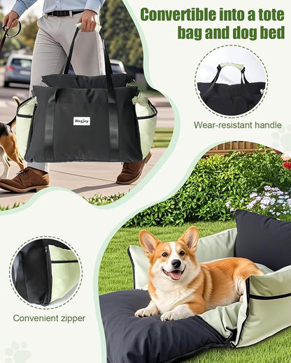 Dog Carseat for Small Dogs – Harness-Compatible Pet Travel Accessory, Portable Travel Bed & Pet Car Carrier Bag, Easy Install, Washable Dog Booster Seat for Small Dogs