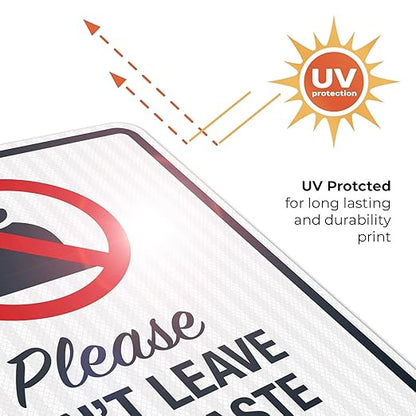 Please Don’t Leave Dog Waste Bags Here 24x30 Inches, 3M EGP Reflective .080 Aluminum, Fade Resistant, Made in USA