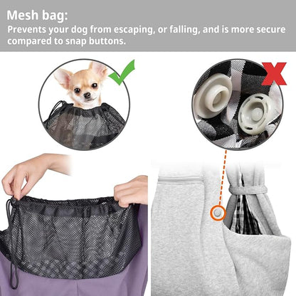 CUBY Dog and Cat Sling Carrier - Hands Free Reversible Pet Papoose Bag - Soft Pouch and Tote Design - Suitable for Puppy, Small Dogs Cats Outdoor (Purple, Adjust Strap 2.0)
