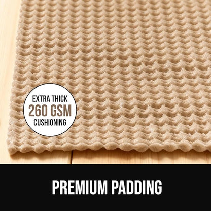 GORILLA GRIP Premium Dual Sided Extra Thick 3x5 Rug Gripper Pad for Hardwood Floors, Breathable Slip Resistant Pad Grips Under Carpet Area Rugs for Hard Surface Floor Protection, Easy Trim Mats, Beige