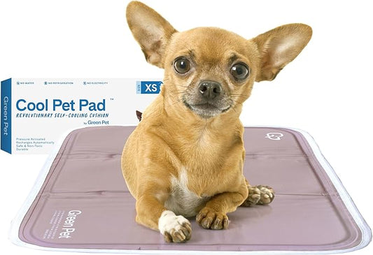 The Green Pet Shop Cool Pet Pad - Extra Small, Latte- Self-Cooling, Pressure Activated Mat for Dogs & Cats from 0-8 lbs - Non-Toxic Gel, No Water Needed