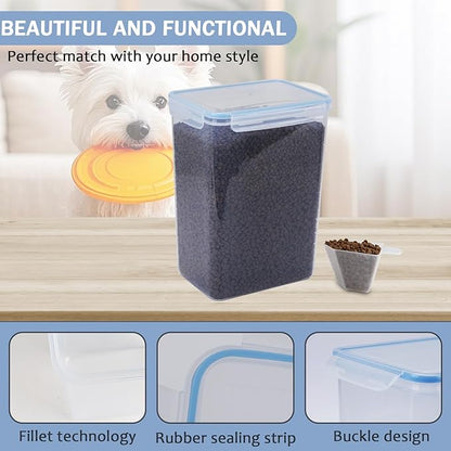 Geyecete 2 PC [8.5L/287 Oz] large food storage containers Extra Large dog Food Storage Containers with Airtight Lids Can hold 8 pound for each-Blue