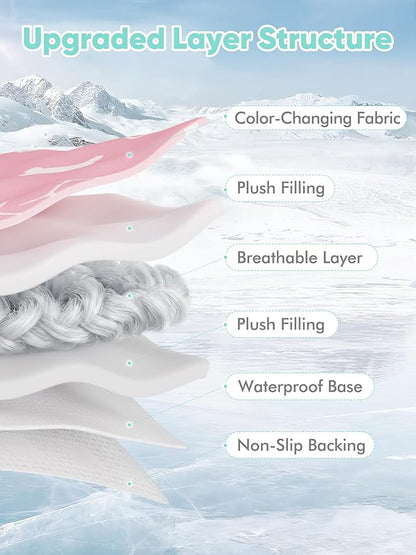 Rywell Dog Cooling Mat 2.0,Soft Blush Pink, 36" x 27" Thick & Durable Cooling Mat for Dogs, Long-Lasting Cool with Waterproof & Color-Changing Arc-Chill Tech (Q-Max>0.5) Washable,&Non-Toxic