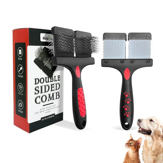 Double-Sided Slicker Brush for Dogs Flexible Soft-Tip Dog Brush Professional Pet Grooming Brush for Dogs,Poodles,Doodles,Golden,Labradoodles Remove Loose Hair/Undercoat/Tangles