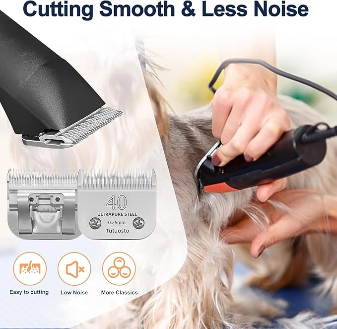 40# Clipper Blades Pet Grooming Clipper Replacement Blades Detachable Blade Compatible with andis/wahl/Oster Dog Clippers
