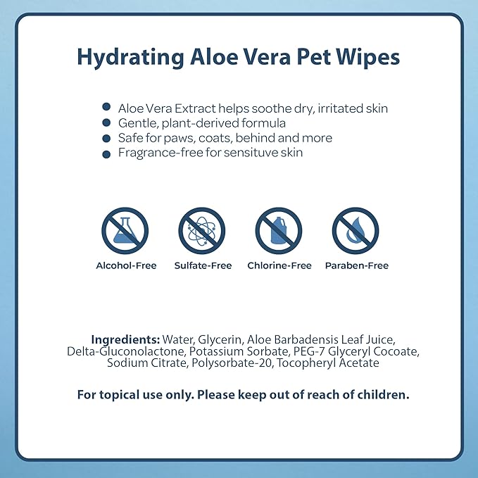 Best Pet Supplies 8" x 9" Large Unscented Dog Wipes - Cleaning and Deodorizing for Paws and Coat - Gentle Formula with Aloe Vera Vitamin E for Puppies and Cats - 400 Count