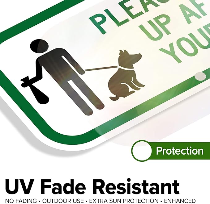 Please Clean Up After Your Pet Sign, 6" x 12" 0.40 Aluminum, Fade Resistance, Indoor/Outdoor Use, USA MADE By My Sign Center