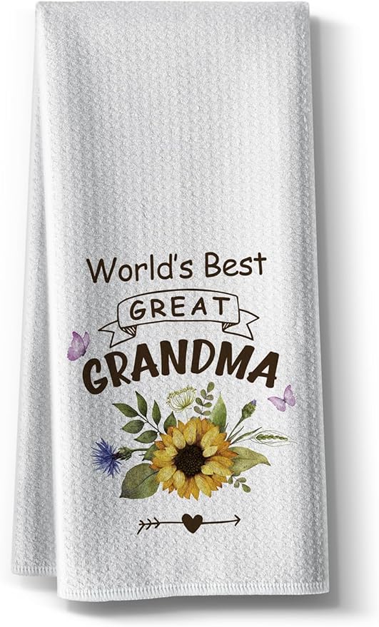 Great Grandma Kitchen Towels-Funny Joked Hand Dish Kitchen DéCor, Absorbent Tea Towel,Gifts for Great Grandmother On Birthday,Christmas,Mother's Day,Thanksgiving 16" x 24