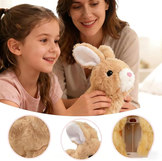 Bunby - My Realistic Bunny Toy, Interactive Bunny Realistic Bunny, Bunbi Realistic Bunny, Vitality Bliss Bunny, Jumping, Twitching, and Shaking Ears (White)