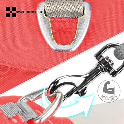 Lightweight Dog Harness, Large to Very Large Breeds, Adjustable Fit.Pet Harness with Pocket, Dog Training Harness for Outdoor Walking Running, Hiking (Watermelon Red, S)