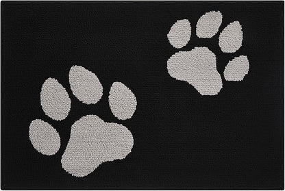 FONEYI Indoor Door Mat, 20"x32" Dog Mats for Muddy Paws, Rubber Backing Non Slip Super Absorbent Washable Entryway Rug, Low-Profile Front Back Door Mats, Inside Floor Doormats for Entryway, Black