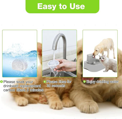 xbbwmrs 15 Count Replacement Carbon Filters Compatible with PetSafe Drinkwell Filters, Pet Water Fountain Replacement Cartridges for Dog and Cat Fountain.