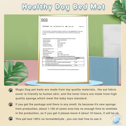 Magic Dog Super Soft Random Color Small Dog Bed, 24-Inch x 16-Inch x 1.2-Inch, Machine Washable, Ideal for Small Dogs and Cats, Pancake Style Mat, Cotton Material, Sewn Construction