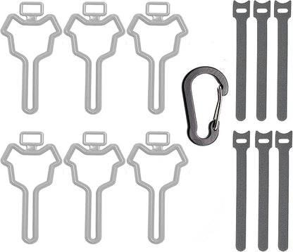 Dog Poop Bag Carrier, Hand Free Waste Bag Holder (6 pack, Grey)