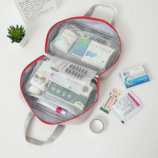 First Aid Bag Empty First Aid Kit Bag Travel Medical Pouch Camping Medicine Emergency Trauma Organizer Bags Portable for Outdoor Riding Working Car Nurse Pet Dog Cat Horse (Blue)