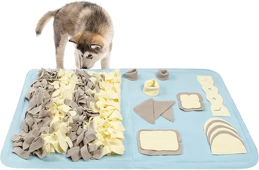 Snuffle Mat for Dogs - Nosework, Training & Activity Mat (23.6" x 39.4") - Easy to Fill & Machine Washable, Stress Release - M & Blue