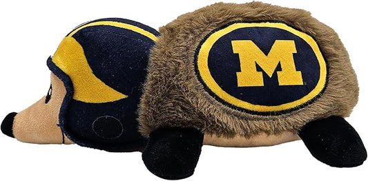 NCAA Michigan Wolverines Plush Hedgehog Toy for Dogs & Cats, Cool Soft Pet Toy for Fun and Interactive Play, Dog Chew Toy with Squeaker, Licensed Hot Pet Toy