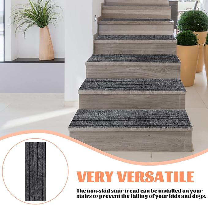 Outdoor Rug Indoor Outdoor Rugs Tread Stair Carpet Non-Skid Safety Rug Wood Steps Indoor Runners Dogs Cats Stair Rugs Keep Elders and Pets Safe Stair Treads Door Mats Outdoor