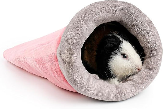 Guinea Pig Sleeping Bag, Adjustable Entrance for Keep Opening, Snuggle Bag and Playtime Sack for Guinea Pig, Rabbits and Other Small Pets, Pink