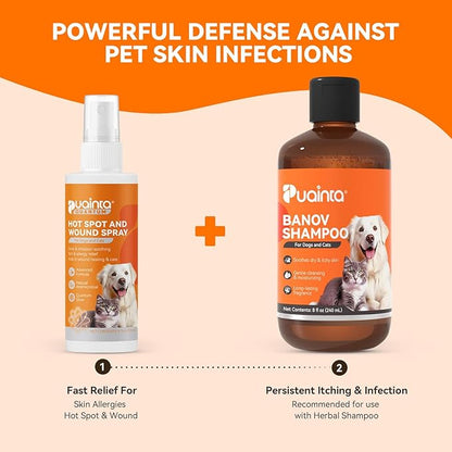 PUAINTA Hot Spot and Wound Spray for Dogs - Advanced Anti Itch Spray, Evidence-Based Dog Hot Spot Treatment & Itch Relief with Nano-Silver, Lick-Safe, 8oz