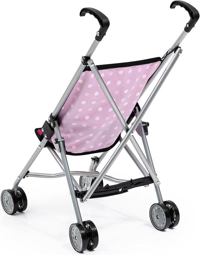 Bayer Buggy Umbrella Doll Stroller - Hot Pink & White Polka Dots, Foldable Toy Stroller for 18 inch Dolls, Ages 3+