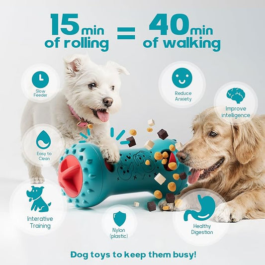 knitly Interactive Dog Toys, Adjustable Treat Dispensing Toy to Keep Them Busy, Dog Enrichment for Brain Stimulation & Cognitive for Puppy Puzzle to Reduce Boredom-Ideal Gift for Cats and Dogs(Nylon)