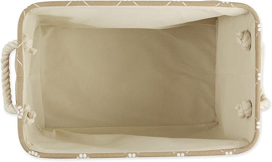 Bone Dry Pet Storage Paw and Bone, Trellis Collection, Medium Rectangle, 16x10x12, Taupe