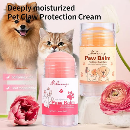 Lick-Safe Dog Paw&Nose Balm with Coconut Oil|Natural Ingredients Paw Cream&Wax for Dry,Large-Capacity Package of 1.41oz|Cracked Pads & Snouts| Cat Moisturizer&Soother (Mixed Colors)