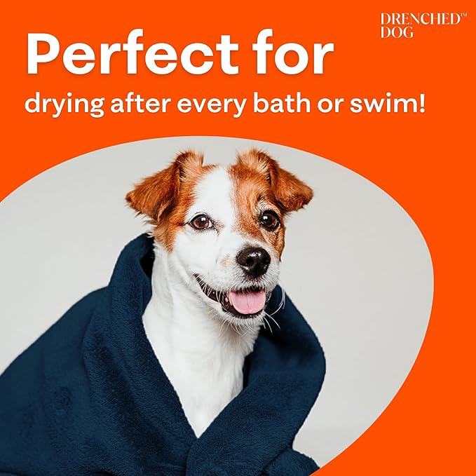 Microfiber Dog Bath Towel – Medium Dog Drying Towel (32 x 21.6 in) – Ultra Absorbent Pet Towel for Bath Time, Swimming & Rainy Walks