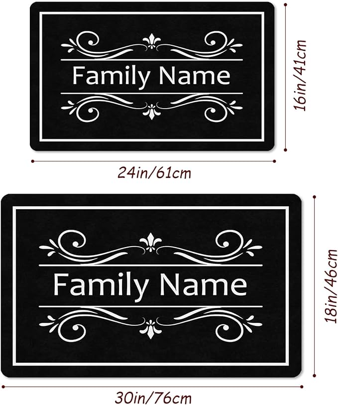 Custom Doormat with Family Name - Personalized Entryway Door Mat Front Door Mat for Outdoor Decor Entrance Mat Housewarming Gift with Anti-Slip Backing