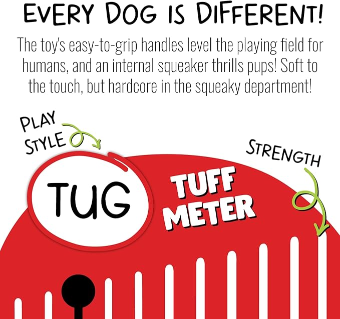 Jolly Pets Jolly Tug-a-Mal Crab Tug/Squeak Toy, Medium, Crab (JTA63)