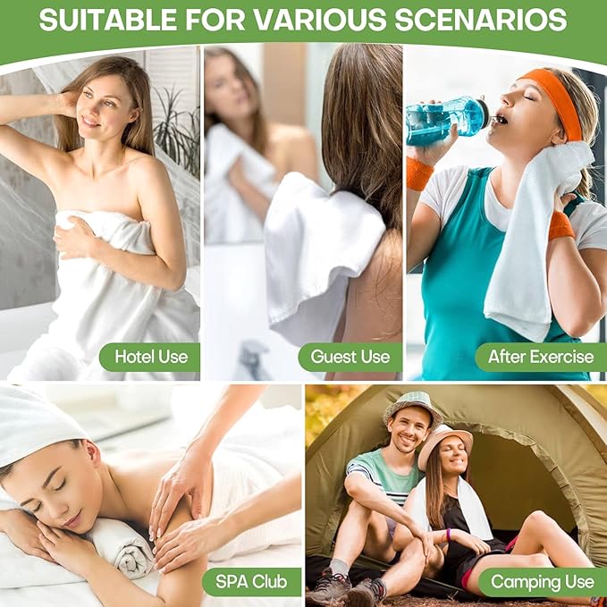 Disposable Bath Towels Compressed Towel, 55''X27.5'' Large Thicken Travel Towel Disposable Camping Shower Body Towels for Hotel Beach Swimming Pet Towels (24 Pack Green)