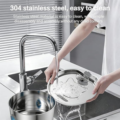 Dog Water Bowl, Triple Filtration System, 3.2L Capacity, Continuous Circulating Water Flow, Quiet Operation Stainless Steel Dog Water Fountain with Visual Water Level for Dogs Cat(8pc filter)