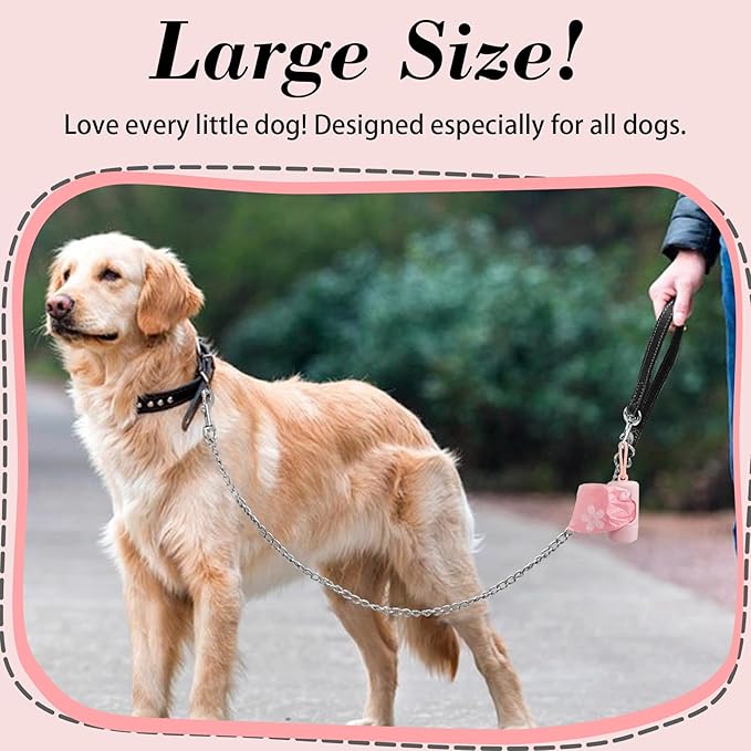 Cherry Blossom Scented Dog Poop Bags - 120 counts Pink Pet Waste Bags with Dispensers, Extra Large 13x9 Inch Leak-Proof Fragrance Bags for Dogs Walking and Cat Litter