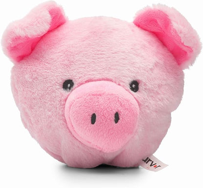 Flourish Pets 2 in 1 Multi-Layer Chew Toy for Active Dogs | Non-Toxic BPA Free Double Stitched Soft Fabric Exterior Dog Toys | Long-Lasting Dog Plush Toys - Pig 3.5"